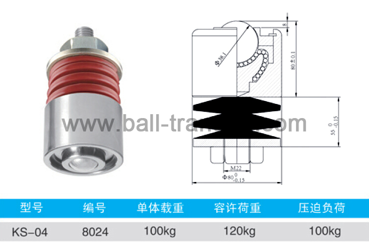 KS-04 Mùa xuân bên ngoài Shock Công suất tải cao Đơn vị chuyển giao Ball Bánh xe