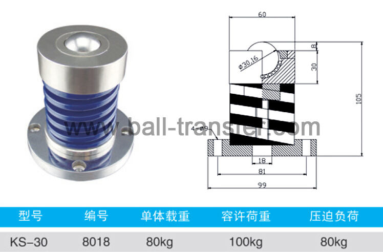 KS-30 bên ngoài mùa xuân sốc tải bóng đơn vị chuyển giao và chết nâng lên