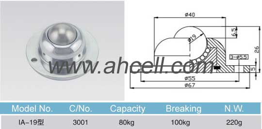 IA-19 Ball chuyển đơn vị, 80kg tải thiết đơn vị