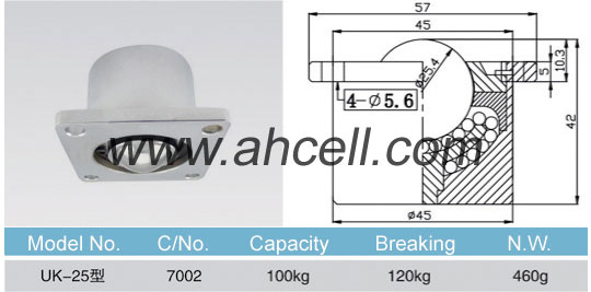 UK-25 120kgs tải bóng xuống bằng cách sử dụng bóng đơn vị chuyển bánh